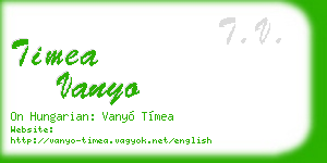 timea vanyo business card