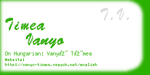 timea vanyo business card